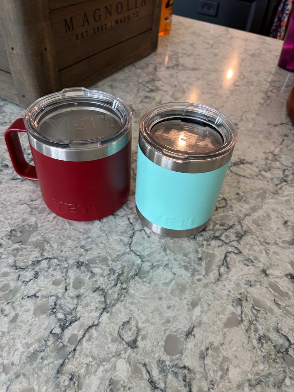NWOT YETI Maroon Coffee Mug and Seafoam Tumbler - Picture 2 of 3